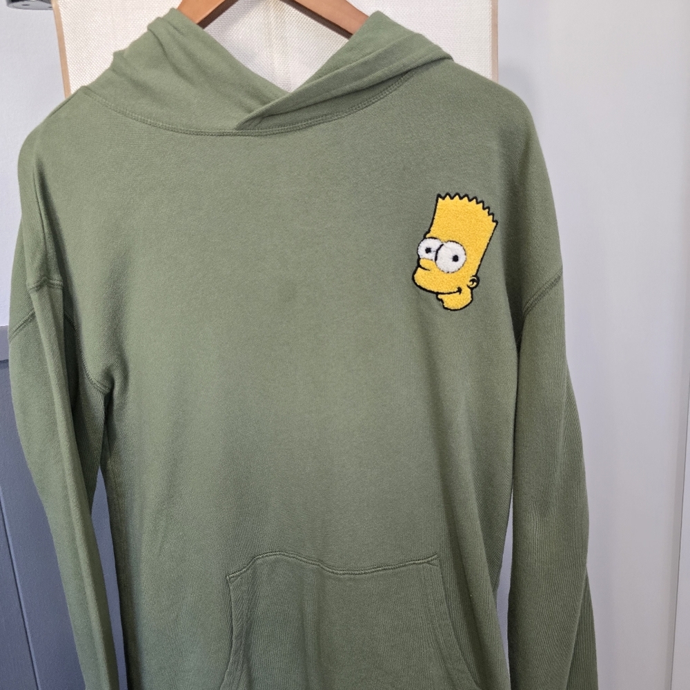 Old Navy Olive Green Hoodie with Yellow Embroidered Character